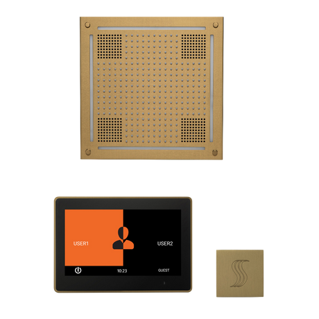 ThermaSol WHSTP10S Wellness Steam Package - HydroVive 18 Rainhead + ThermaTouch2 10" Control + SteamVection Square Steam Head ThermaSol