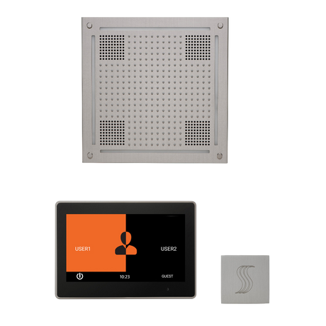 ThermaSol WHSTP10S Wellness Steam Package - HydroVive 18 Rainhead + ThermaTouch2 10" Control + SteamVection Square Steam Head ThermaSol