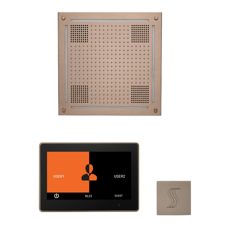ThermaSol WHSTP10S Wellness Steam Package - HydroVive 18 Rainhead + ThermaTouch2 10" Control + SteamVection Square Steam Head ThermaSol