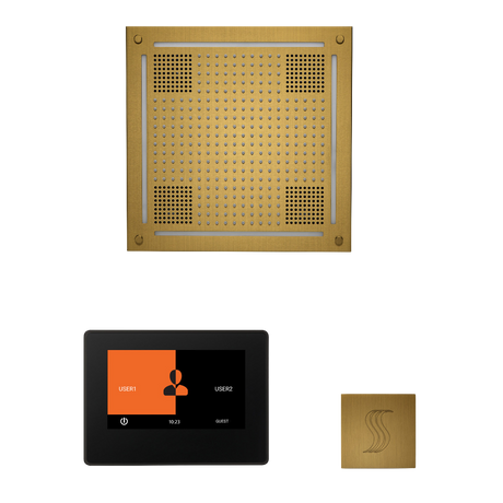 ThermaSol WHSTP7S Wellness Steam Package - HydroVive 18 Rainhead + ThermaTouch2 7" Black Trim Control + SteamVection Square Steam Head ThermaSol