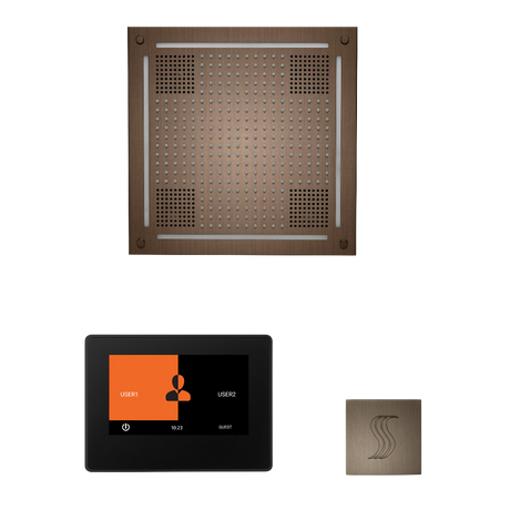 ThermaSol WHSTP7S Wellness Steam Package - HydroVive 18 Rainhead + ThermaTouch2 7" Black Trim Control + SteamVection Square Steam Head ThermaSol