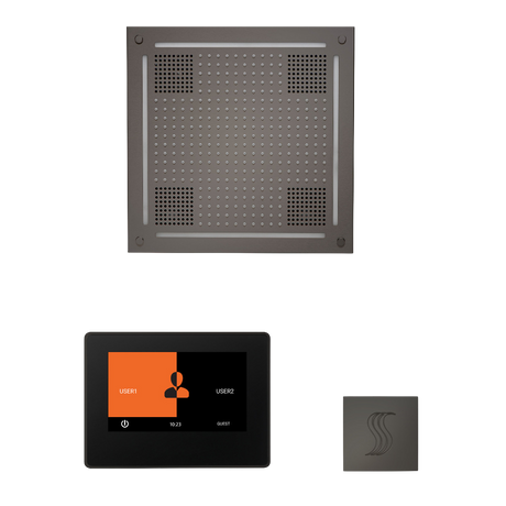 ThermaSol WHSTP7S Wellness Steam Package - HydroVive 18 Rainhead + ThermaTouch2 7" Black Trim Control + SteamVection Square Steam Head ThermaSol