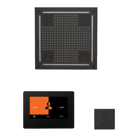 ThermaSol WHSTP7S Wellness Steam Package - HydroVive 18 Rainhead + ThermaTouch2 7" Black Trim Control + SteamVection Square Steam Head ThermaSol