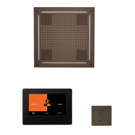 ThermaSol WHSTP7S Wellness Steam Package - HydroVive 18 Rainhead + ThermaTouch2 7" Black Trim Control + SteamVection Square Steam Head ThermaSol