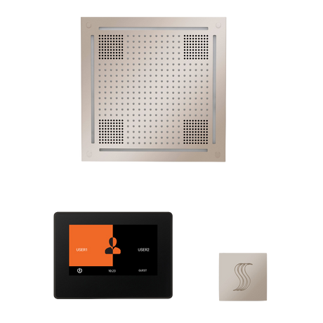 ThermaSol WHSTP7S Wellness Steam Package - HydroVive 18 Rainhead + ThermaTouch2 7" Black Trim Control + SteamVection Square Steam Head ThermaSol