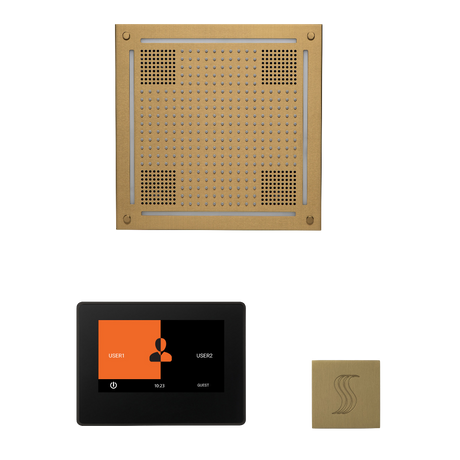 ThermaSol WHSTP7S Wellness Steam Package - HydroVive 18 Rainhead + ThermaTouch2 7" Black Trim Control + SteamVection Square Steam Head ThermaSol