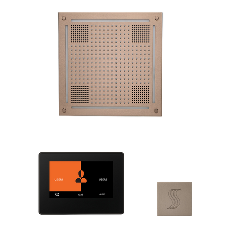 ThermaSol WHSTP7S Wellness Steam Package - HydroVive 18 Rainhead + ThermaTouch2 7" Black Trim Control + SteamVection Square Steam Head ThermaSol