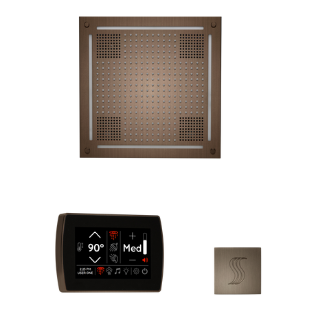 ThermaSol WHSTPSR Wellness Steam Package - HydroVive 18 Rainhead + SignaTouch Wall Mount Control + SteamVection Square Steam Head ThermaSol