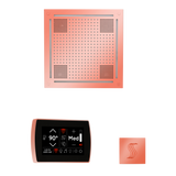 ThermaSol WHSTPSS Wellness Steam Package - HydroVive 18 Rainhead + SignaTouch Recessed Black Trim Control + SteamVection Square Steam Head ThermaSol