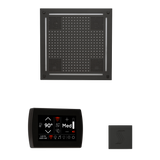 ThermaSol WHSTPSS Wellness Steam Package - HydroVive 18 Rainhead + SignaTouch Recessed Black Trim Control + SteamVection Square Steam Head ThermaSol