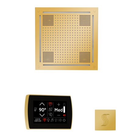 ThermaSol WHSTPSR Wellness Steam Package - HydroVive 18 Rainhead + SignaTouch Wall Mount Control + SteamVection Square Steam Head ThermaSol