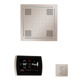 ThermaSol WHSTPSS Wellness Steam Package - HydroVive 18 Rainhead + SignaTouch Recessed Black Trim Control + SteamVection Square Steam Head ThermaSol