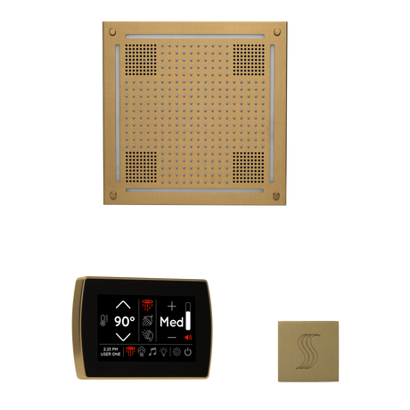 ThermaSol WHSTPSR Wellness Steam Package - HydroVive 18 Rainhead + SignaTouch Wall Mount Control + SteamVection Square Steam Head ThermaSol