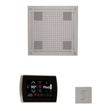 ThermaSol WHSTPSR Wellness Steam Package - HydroVive 18 Rainhead + SignaTouch Wall Mount Control + SteamVection Square Steam Head ThermaSol