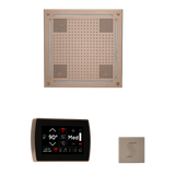 ThermaSol WHSTPSS Wellness Steam Package - HydroVive 18 Rainhead + SignaTouch Recessed Black Trim Control + SteamVection Square Steam Head ThermaSol