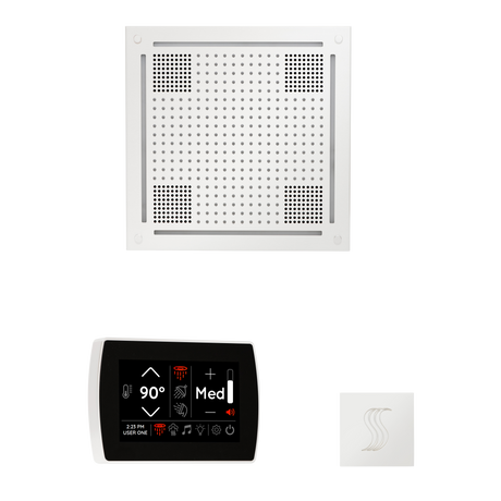 ThermaSol WHSTPSR Wellness Steam Package - HydroVive 18 Rainhead + SignaTouch Wall Mount Control + SteamVection Square Steam Head ThermaSol