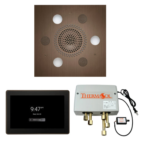 ThermaSol WSP15S Wellness Shower Package - Serenity Advanced Square Rainhead + ThermaTouch2 15" Control + Digital Shower Valve ThermaSol