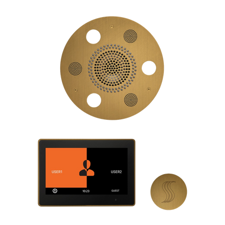ThermaSol WSTP10R Wellness Steam Package - Serenity Advanced Round Rainhead + ThermaTouch2 10" Control + SteamVection Round Steam Head ThermaSol