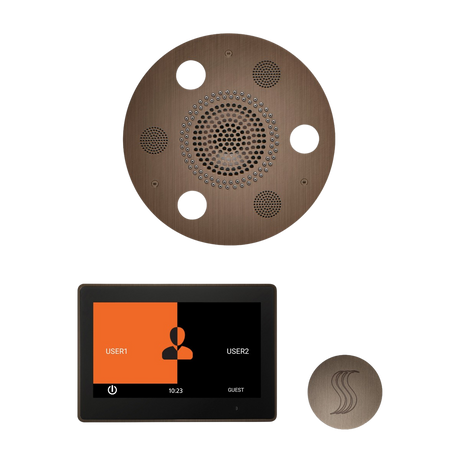 ThermaSol WSTP10R Wellness Steam Package - Serenity Advanced Round Rainhead + ThermaTouch2 10" Control + SteamVection Round Steam Head ThermaSol
