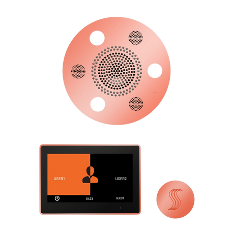 ThermaSol WSTP10R Wellness Steam Package - Serenity Advanced Round Rainhead + ThermaTouch2 10" Control + SteamVection Round Steam Head ThermaSol