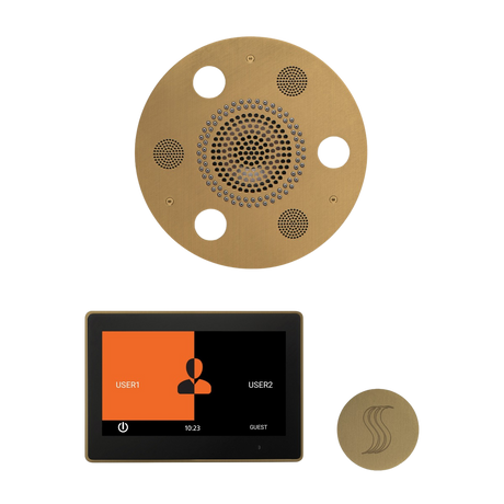 ThermaSol WSTP10R Wellness Steam Package - Serenity Advanced Round Rainhead + ThermaTouch2 10" Control + SteamVection Round Steam Head ThermaSol