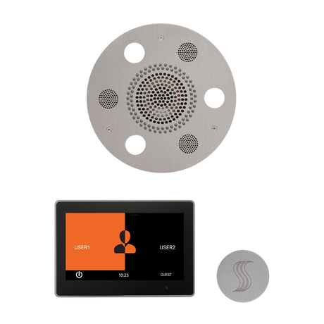 ThermaSol WSTP10R Wellness Steam Package - Serenity Advanced Round Rainhead + ThermaTouch2 10" Control + SteamVection Round Steam Head ThermaSol
