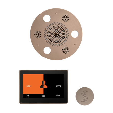 ThermaSol WSTP10R Wellness Steam Package - Serenity Advanced Round Rainhead + ThermaTouch2 10" Control + SteamVection Round Steam Head ThermaSol