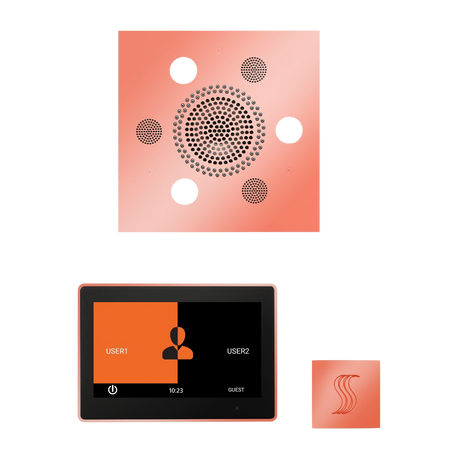 ThermaSol WSTP10S Wellness Steam Package - Serenity Advanced Square Rainhead + ThermaTouch2 10" Control + SteamVection Square Steam Head ThermaSol