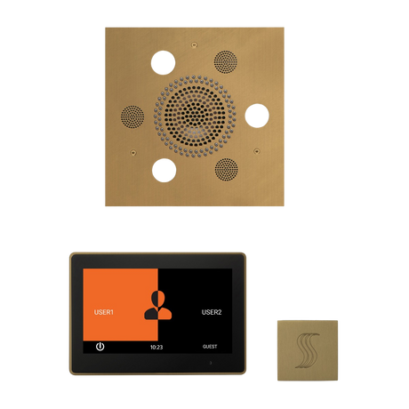 ThermaSol WSTP10S Wellness Steam Package - Serenity Advanced Square Rainhead + ThermaTouch2 10" Control + SteamVection Square Steam Head ThermaSol