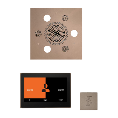 ThermaSol WSTP10S Wellness Steam Package - Serenity Advanced Square Rainhead + ThermaTouch2 10" Control + SteamVection Square Steam Head ThermaSol