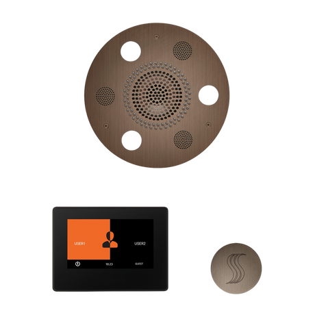 ThermaSol WSTP7R Wellness Steam Package - Serenity Advanced Round Rainhead + ThermaTouch2 7" Black Trim Control + SteamVection Round Steam Head ThermaSol