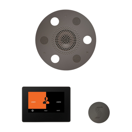 ThermaSol WSTP7R Wellness Steam Package - Serenity Advanced Round Rainhead + ThermaTouch2 7" Black Trim Control + SteamVection Round Steam Head ThermaSol