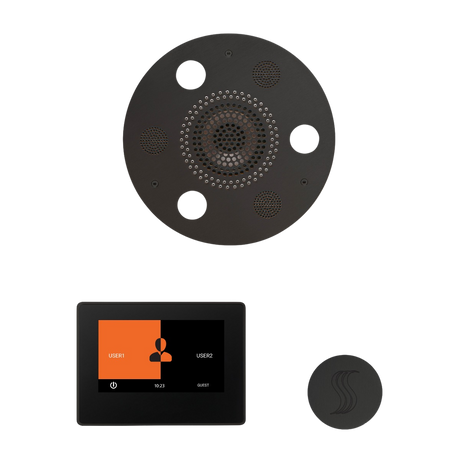 ThermaSol WSTP7R Wellness Steam Package - Serenity Advanced Round Rainhead + ThermaTouch2 7" Black Trim Control + SteamVection Round Steam Head ThermaSol