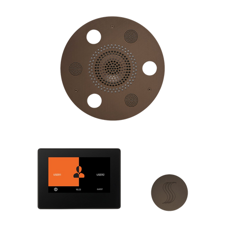 ThermaSol WSTP7R Wellness Steam Package - Serenity Advanced Round Rainhead + ThermaTouch2 7" Black Trim Control + SteamVection Round Steam Head ThermaSol