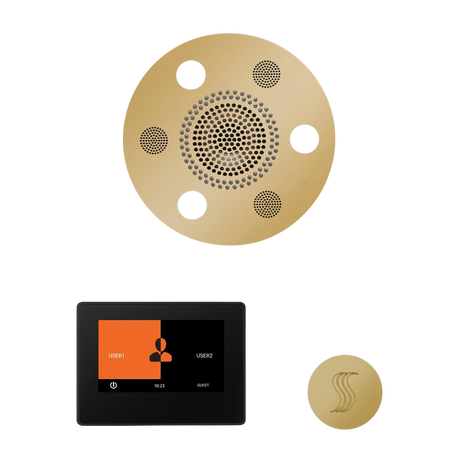 ThermaSol WSTP7R Wellness Steam Package - Serenity Advanced Round Rainhead + ThermaTouch2 7" Black Trim Control + SteamVection Round Steam Head ThermaSol