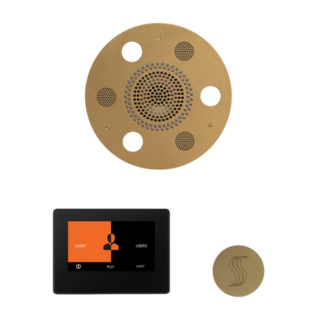 ThermaSol WSTP7R Wellness Steam Package - Serenity Advanced Round Rainhead + ThermaTouch2 7" Black Trim Control + SteamVection Round Steam Head ThermaSol