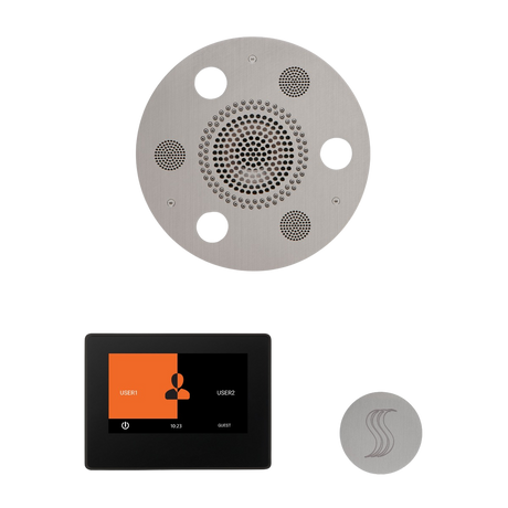 ThermaSol WSTP7R Wellness Steam Package - Serenity Advanced Round Rainhead + ThermaTouch2 7" Black Trim Control + SteamVection Round Steam Head ThermaSol