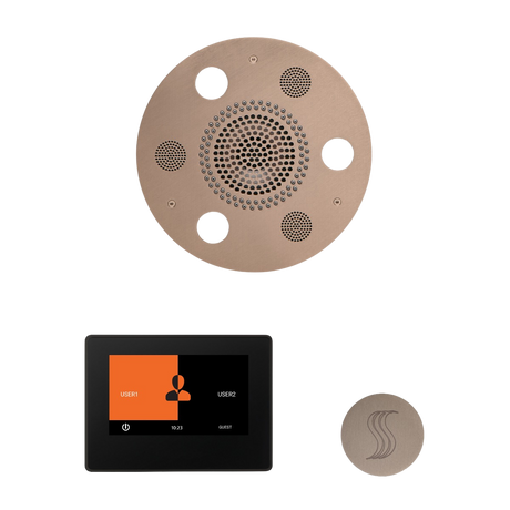 ThermaSol WSTP7R Wellness Steam Package - Serenity Advanced Round Rainhead + ThermaTouch2 7" Black Trim Control + SteamVection Round Steam Head ThermaSol