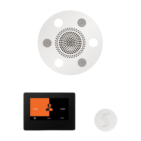 ThermaSol WSTP7R Wellness Steam Package - Serenity Advanced Round Rainhead + ThermaTouch2 7" Black Trim Control + SteamVection Round Steam Head ThermaSol