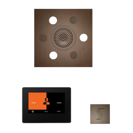 ThermaSol WSTP7S Wellness Steam Package - Serenity Advanced Square Rainhead + ThermaTouch2 7" Black Trim Control + SteamVection Square Steam Head ThermaSol