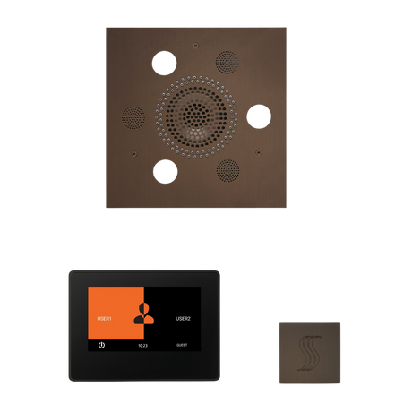 ThermaSol WSTP7S Wellness Steam Package - Serenity Advanced Square Rainhead + ThermaTouch2 7" Black Trim Control + SteamVection Square Steam Head ThermaSol