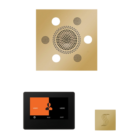 ThermaSol WSTP7S Wellness Steam Package - Serenity Advanced Square Rainhead + ThermaTouch2 7" Black Trim Control + SteamVection Square Steam Head ThermaSol