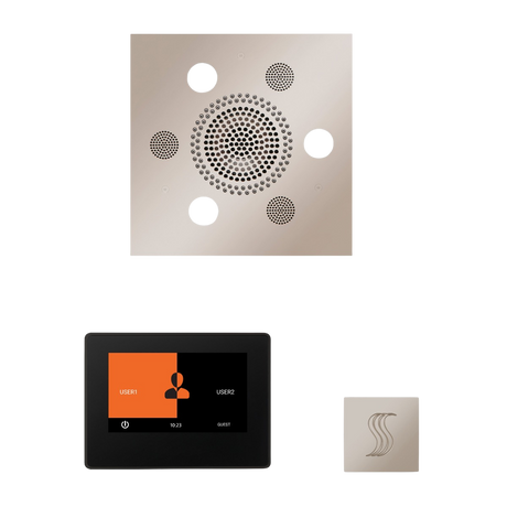 ThermaSol WSTP7S Wellness Steam Package - Serenity Advanced Square Rainhead + ThermaTouch2 7" Black Trim Control + SteamVection Square Steam Head ThermaSol