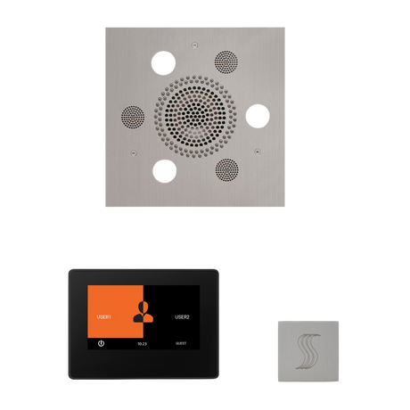 ThermaSol WSTP7S Wellness Steam Package - Serenity Advanced Square Rainhead + ThermaTouch2 7" Black Trim Control + SteamVection Square Steam Head ThermaSol