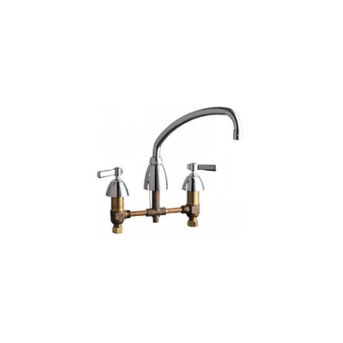 Chicago Faucets 201-AABCP Universal Deck Mounted Widespread Kitchen Faucet Polished Chrome - 