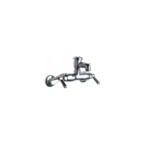 Chicago Faucets 305-VBCP Universal Wall Mounted Service Sink with Adjustable Centers Polished Chrome - 