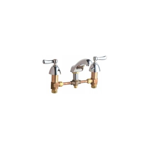 Chicago Faucets 404-ABCP Universal Widespread Deck Mounted Lavatory Faucet Polished Chrome - 
