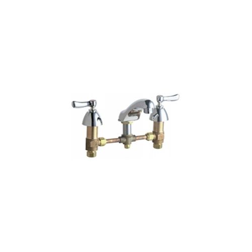 Chicago Faucets 404-VABCP Universal Widespread Deck Mounted Lavatory Faucet Polished Chrome - 