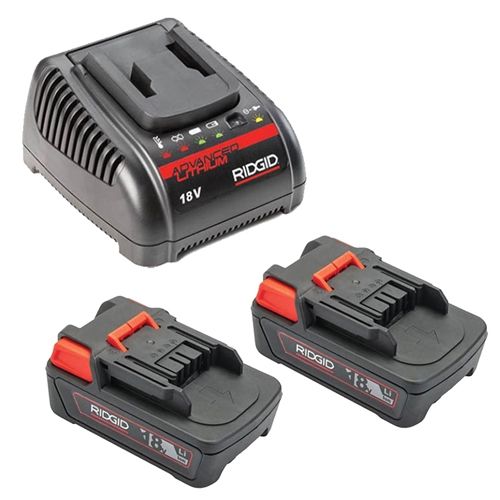 RIDGID 66013 2-Battery (2.5aH) & Battery Charger Kit (120v)